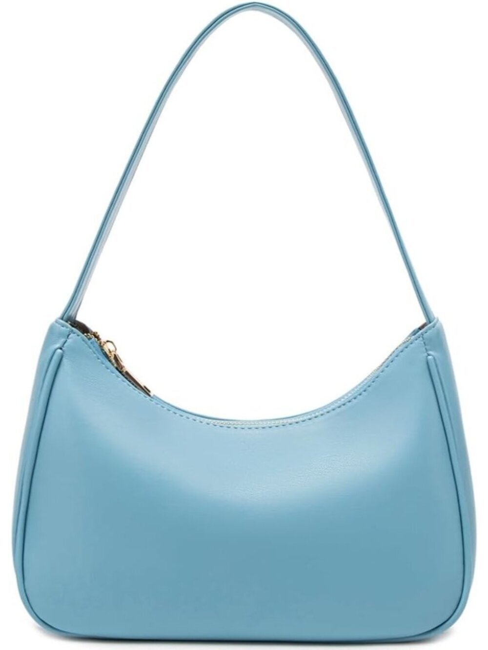 Women Lake Blue Shoulder Tote Bag Cute Hobo Mini Clutch Zipper Bag